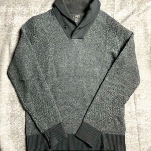 J Crew Mens Small Grey Wool Cowl Neck Pullover Sweater